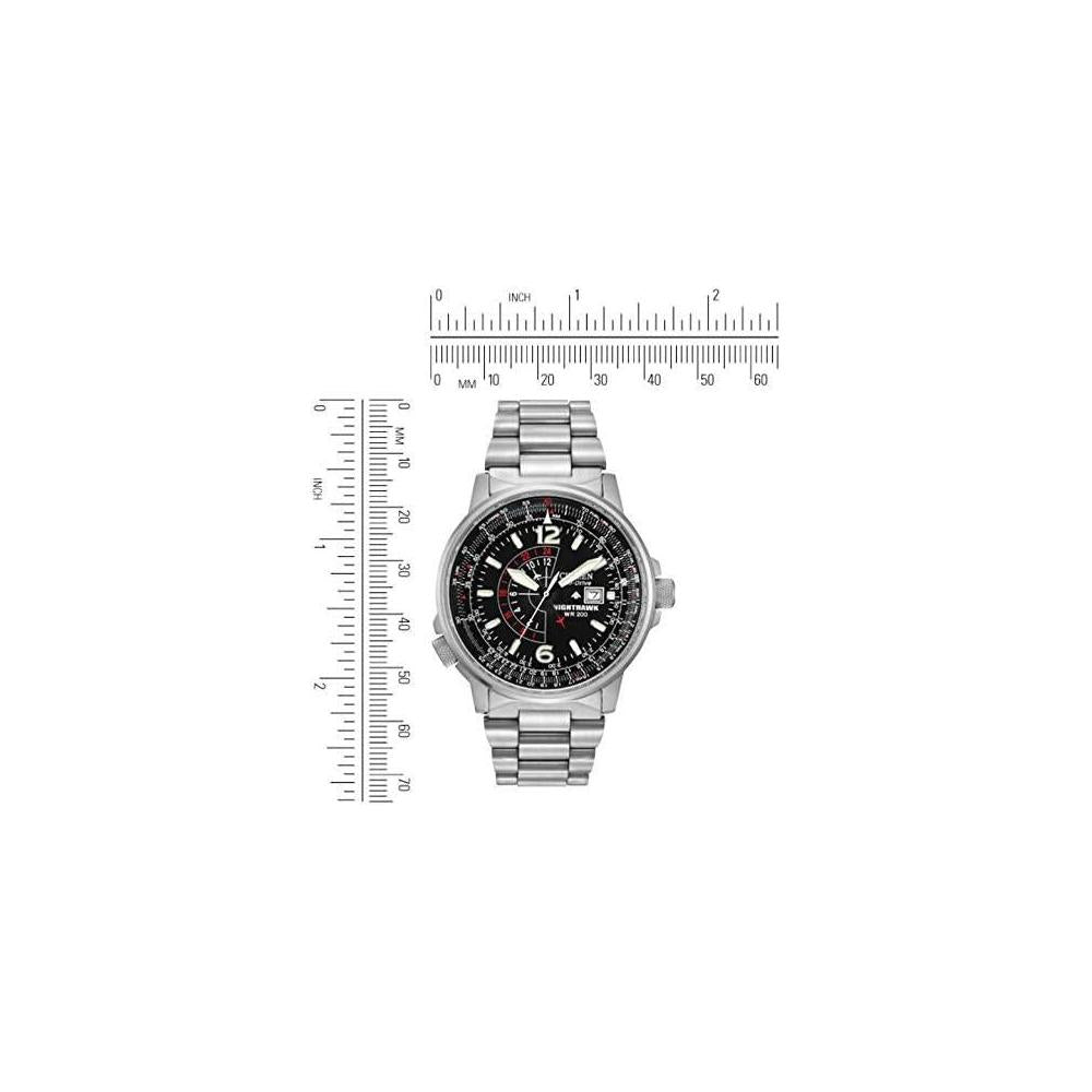 Citizen Reloj Eco-Drive Promaster Air Nighthawk Pilot, de acero inoxidable para hombre, modelo BJ7000-52E, cronógrafo