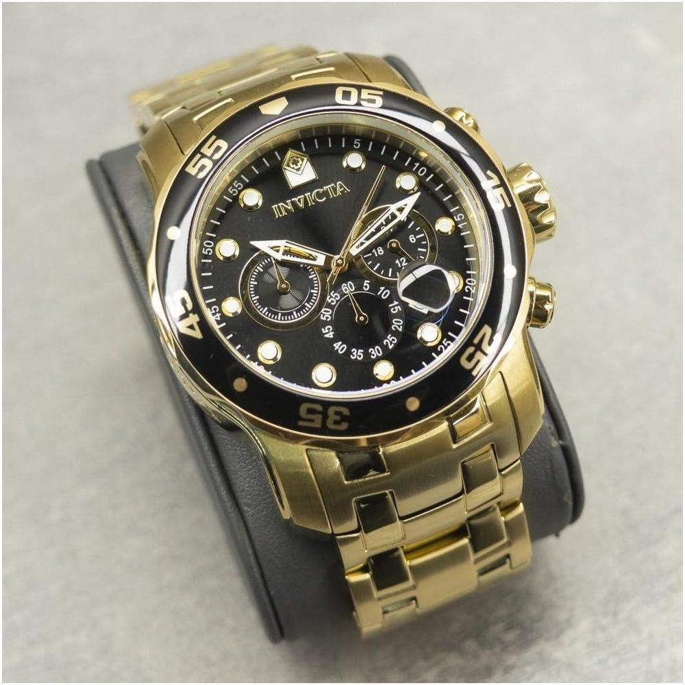 Invicta Pro Diver, reloj cronógrafo de cuarzo con correa de acero inoxidable plateado, diseño sofisticado para hombres