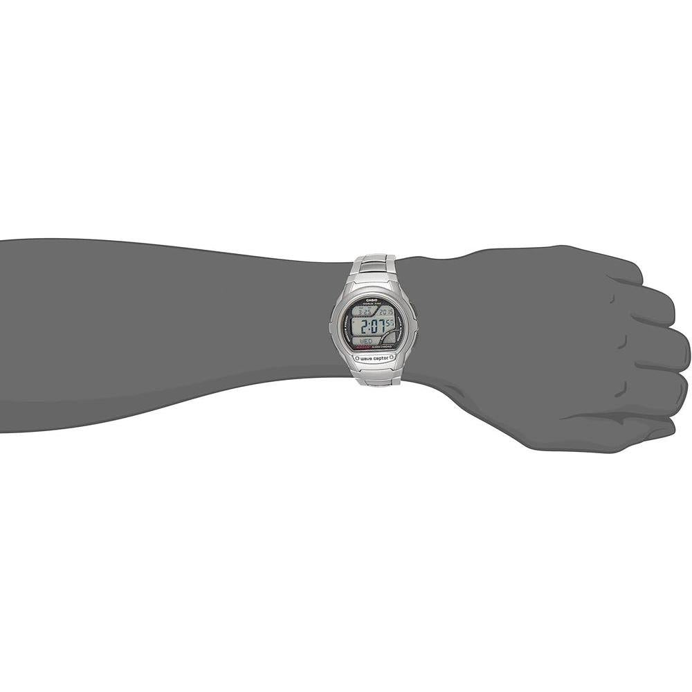 Casio WV58A-1AVCR Waveceptor, reloj digital de acero inoxidable con banda de resina negra para hombre, resistente al agua
