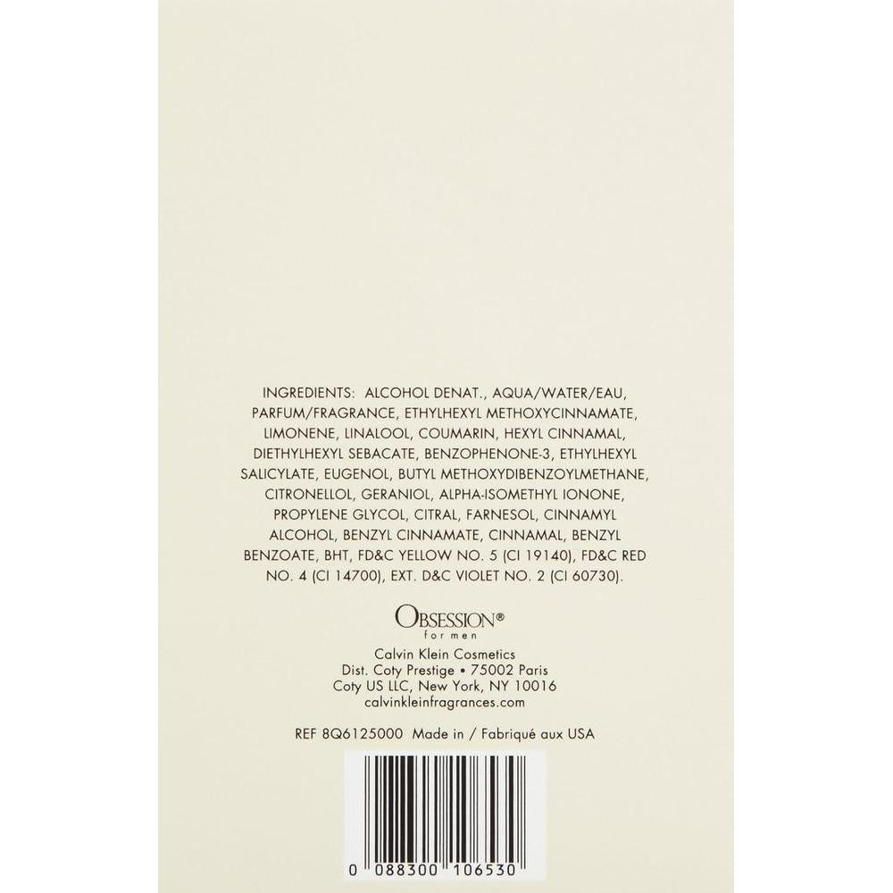 Calvin Klein Obsesión aftershave para hombres con bergamota, mandarina, lavanda y almizcle