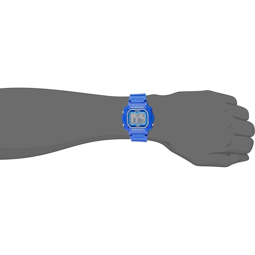 Casio F108WH - Reloj digital cuadrado deportivo, luz LED, alarma diaria, cronómetro, calendario día-fecha, batería 7 años