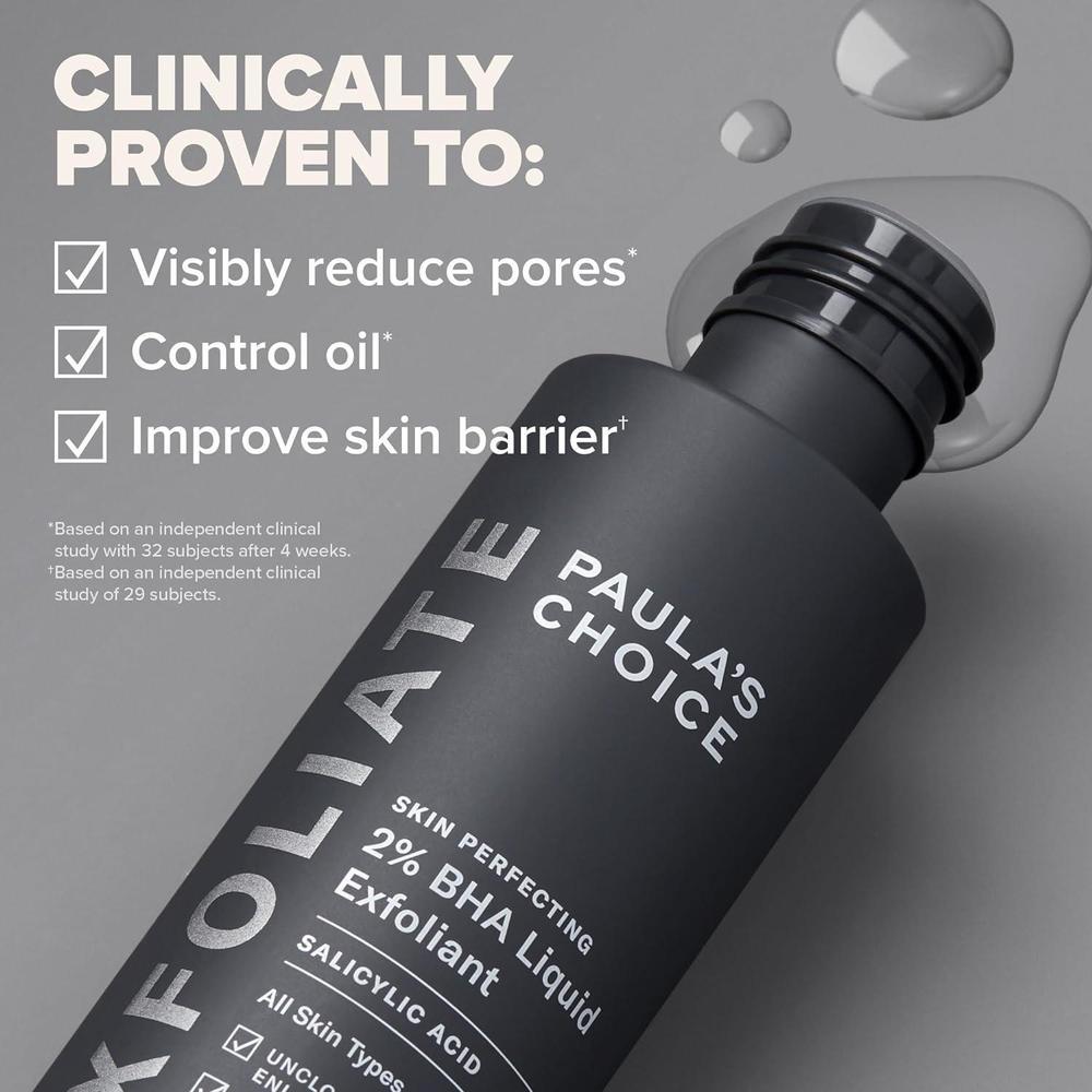 Perfeccionador De Piel Paula's Choice 2% BHA Ácido Salicílico, Exfoliante Líquido Para Puntos Negros Y Poros Abiertos, 118 Ml