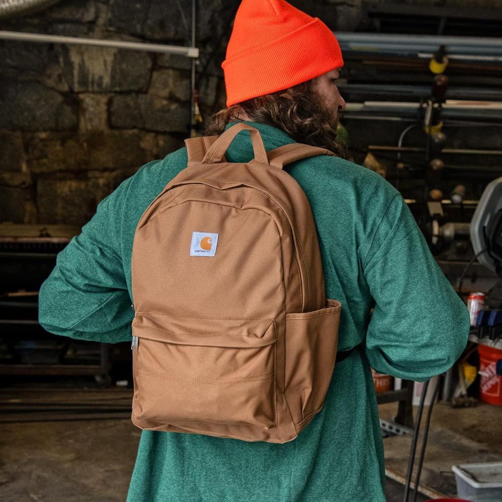 Carhartt Essentials - Mochila repelente al agua con funda para laptop, ideal para viajes y trabajo, Carhartt Brown