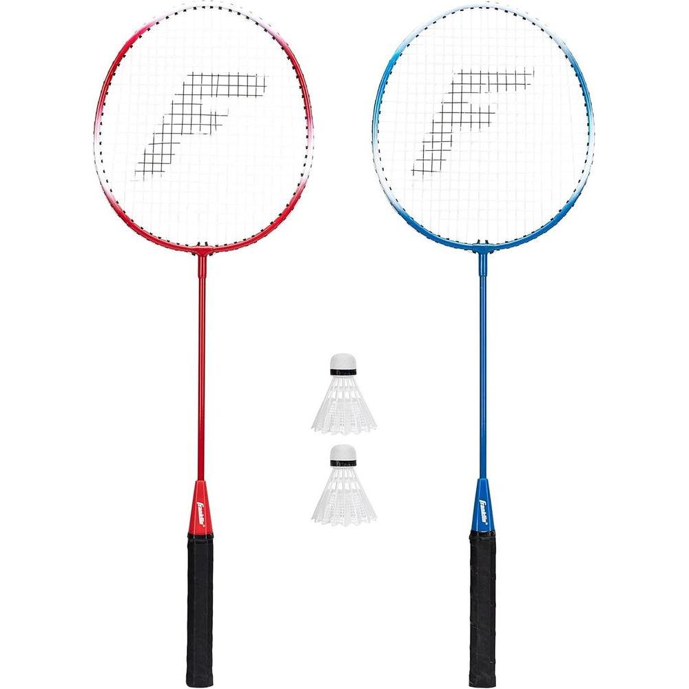 Franklin Sports Badminton Racquet Set + Birdie, Replacement Badminton Equipment for Kids and Adults, 2 Players, 4 Player Badminton Racquet Sets