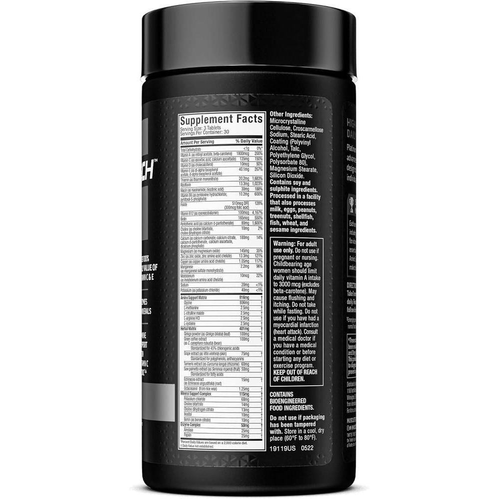 MuscleTech Suplemento Dietético Essential Series 100%, 100 unidades, MT-VP-X90-01, 90 comprimidos