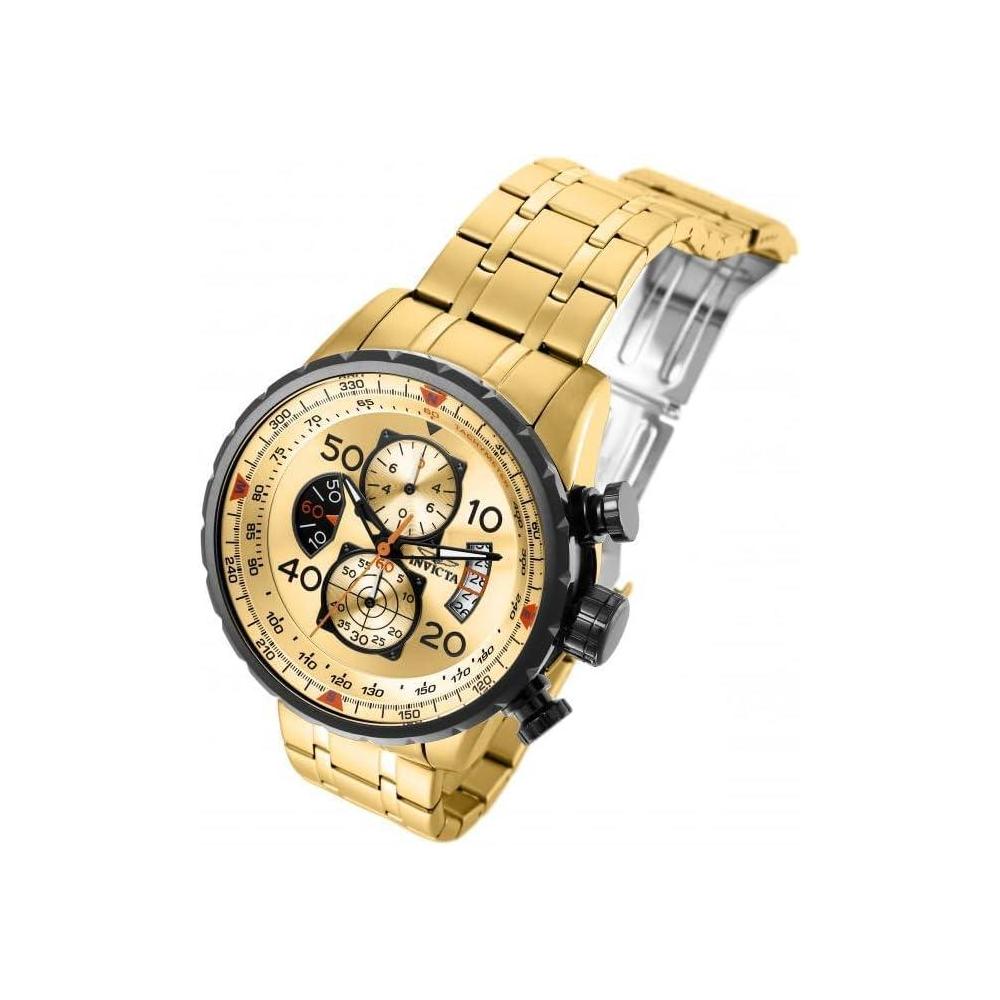 Invicta reloj japonés de cuarzo para hombre, diseño aviador, pantalla analógica, correas de acero inoxidable