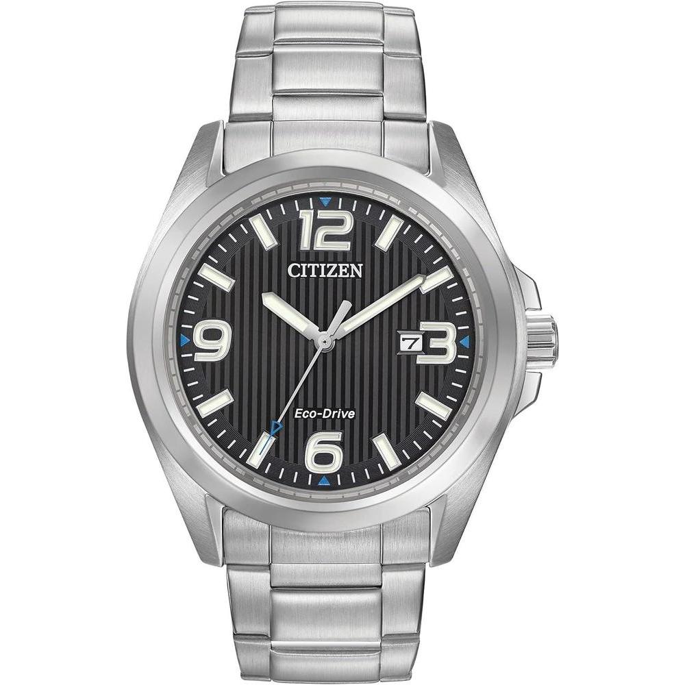 Citizen Men's Eco-Drive Weekender Garrison Field Watch in Stainless Steel, Black Dial (Model: AW1430-86E)