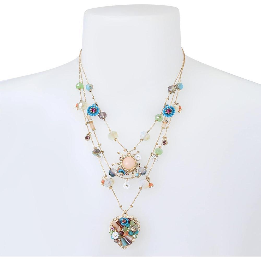Betsey Johnson collar mujer en capas con dijes de mariposa, metal dorado, diseño delicado y ligero