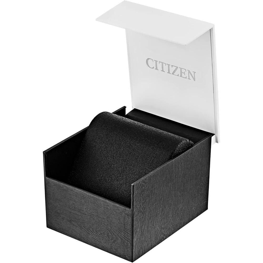 Citizen Reloj analógico de hombre con esfera negra y tono plateado, modelo moderno BI5010-59E