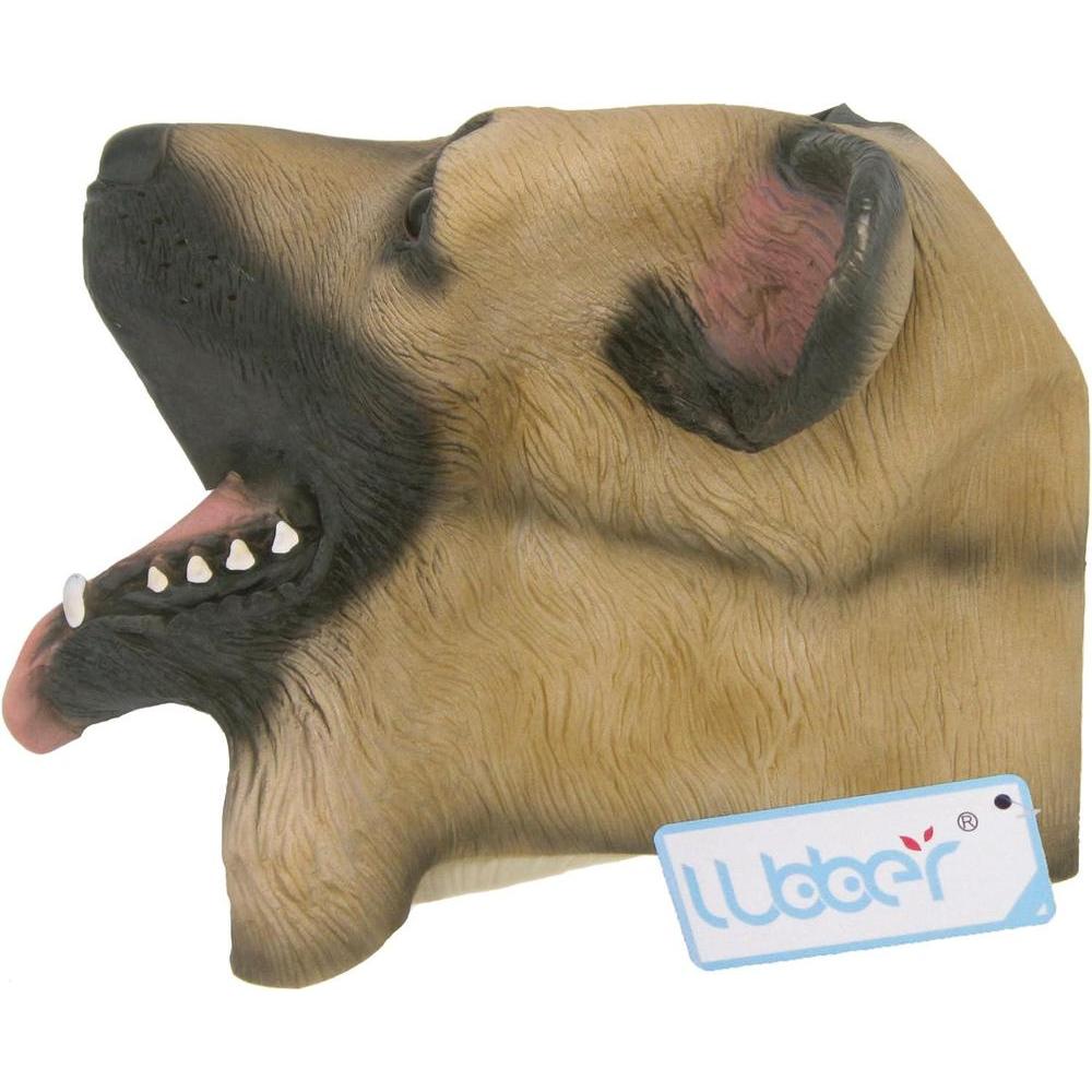 Máscara de látex para cabeza de perro pastor alemán - disfraz para Halloween
