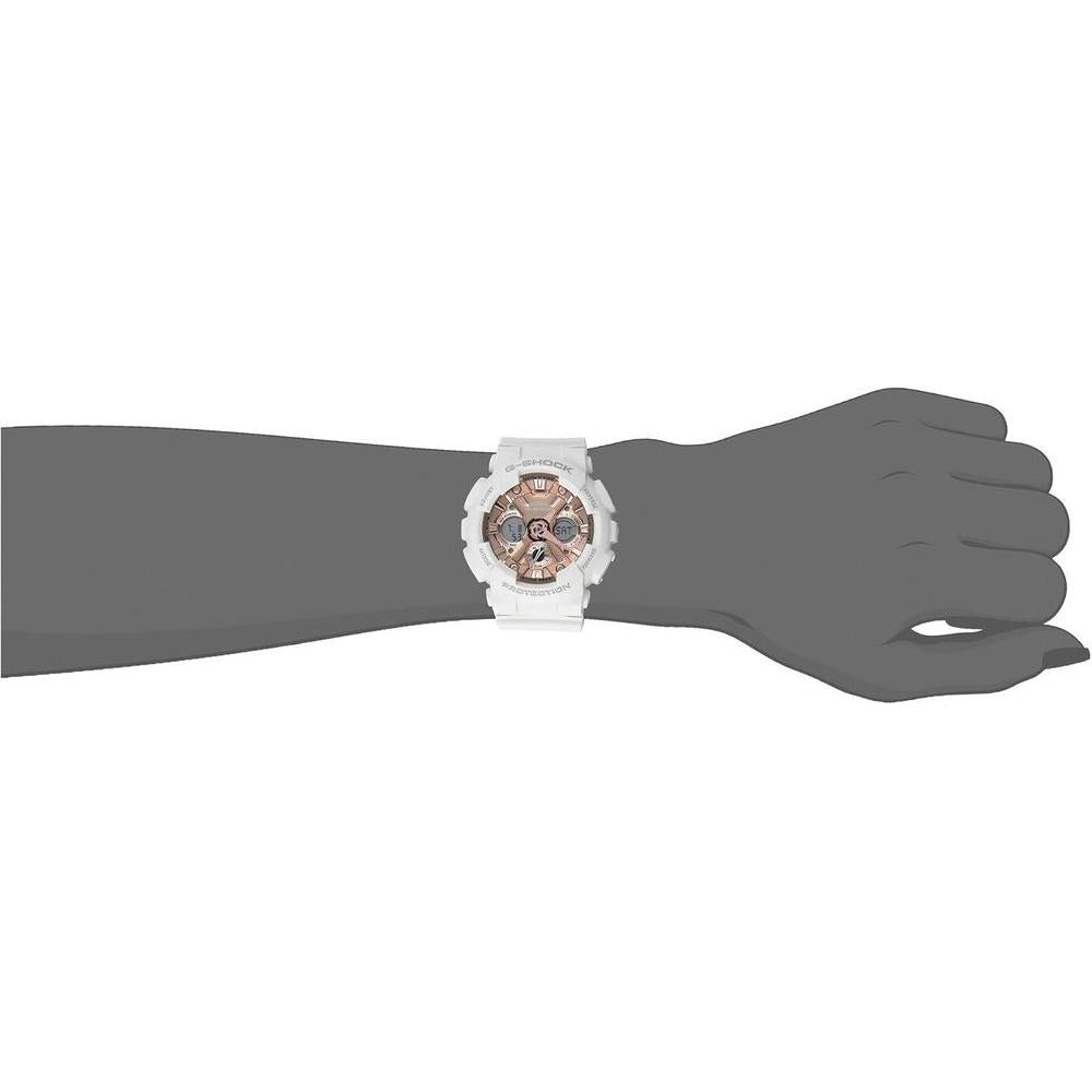 Reloj Casio G-Shock Blanco y Oro Rosa - Resistente al Agua y Golpes, Ideal para Mujer, Modelo GMS-S120MF-7A2CR