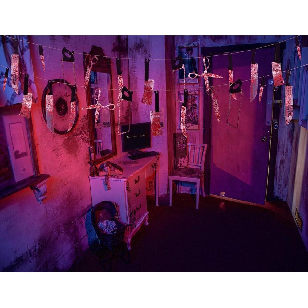Decoraciones de Halloween Bloody Banner: guirnalda de terror para decoración de películas escalofriantes, fiestas y carnavales