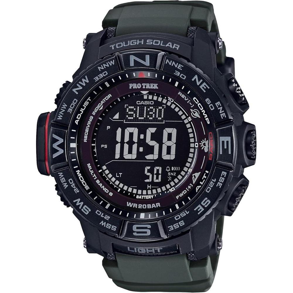 Casio PRW3500 Series | Pro Trek | 100M WR | Compass | Alt/Baro-Thermo | Tough Solar Power | Atomic Timekeeping | 1-100 SEC Stopwatch | Countdown Timer | World Time