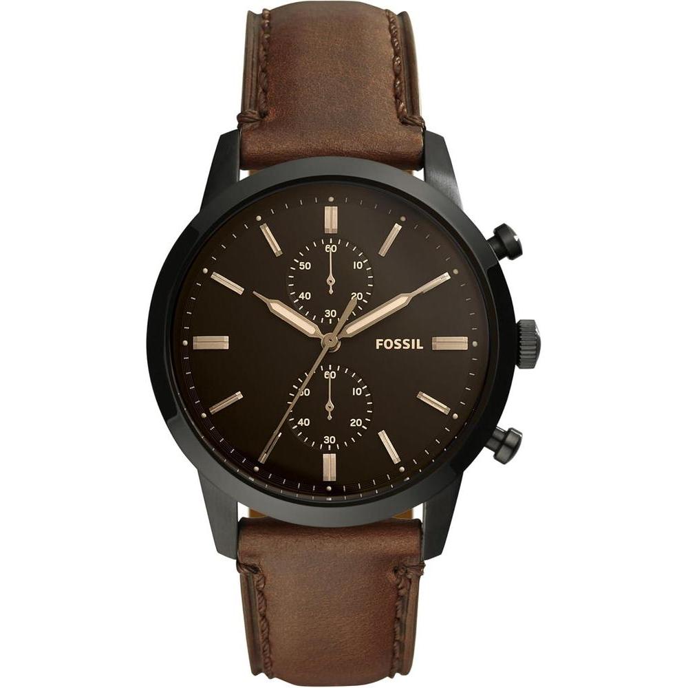 Fossil Men's Townsman Quartz Stainless Steel and Leather Chronograph Watch