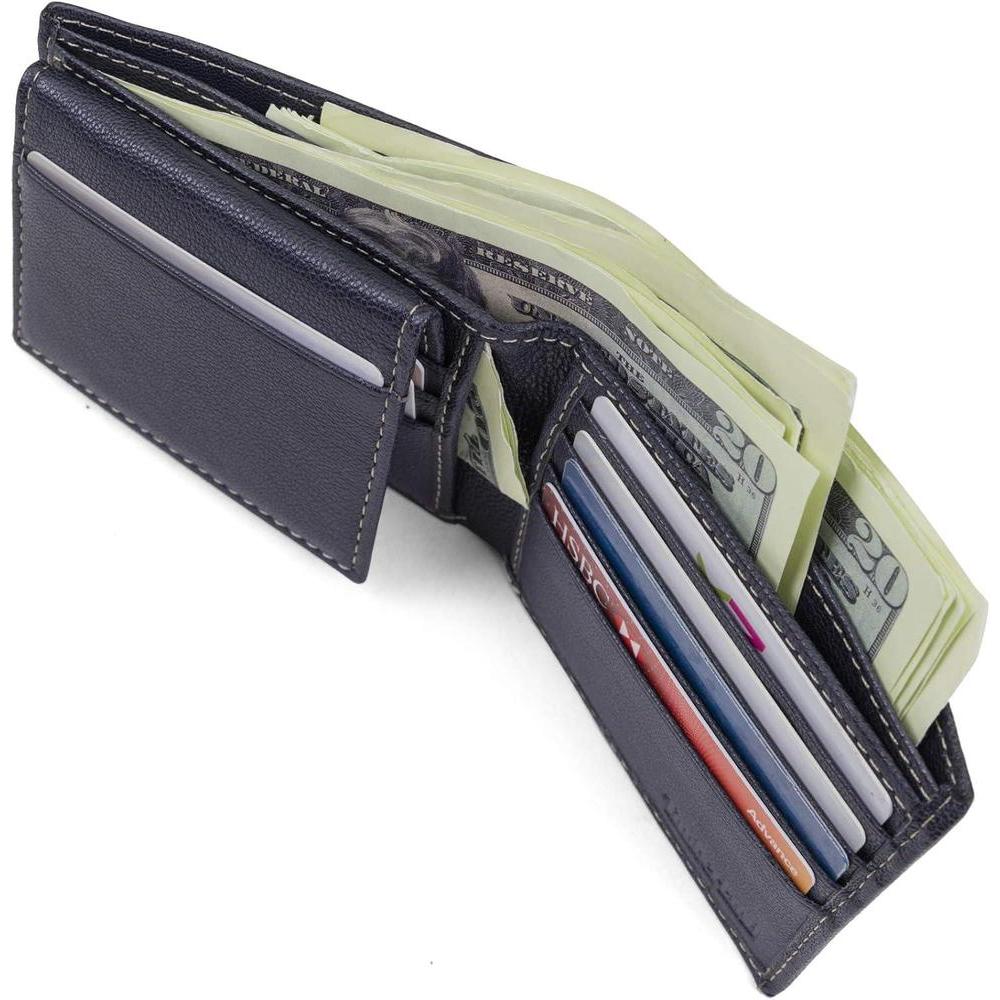 Timberland Cartera RFID de cuero genuino para hombre con soporte de identificación extraíble y ranuras para tarjetas