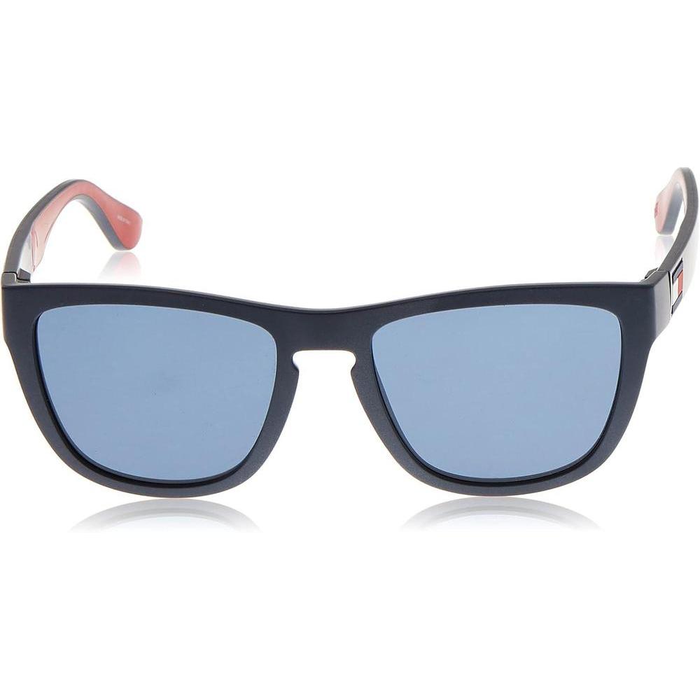 Gafas de sol cuadradas para hombre Tommy Hilfiger con marco de plástico y protección UV, incluye funda de marca