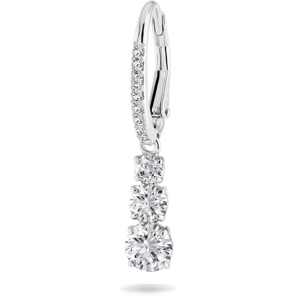 Swarovski colección de joyas: collar y aretes de cristal de trilogía de atracción, diseño elegante y atemporal