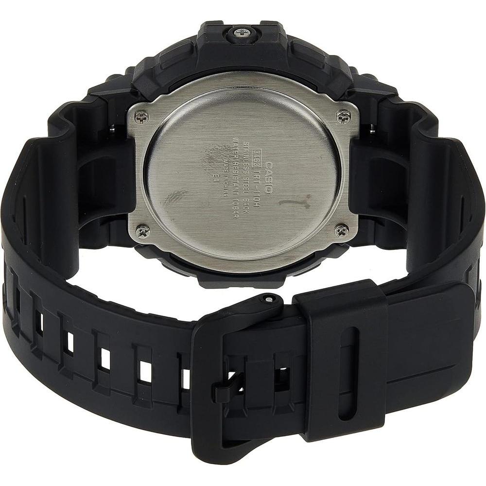 Casio Reloj de cuarzo resistente al barro con correa de resina y cuerpo de acero inoxidable, modelo TRT-110H-1AVCF