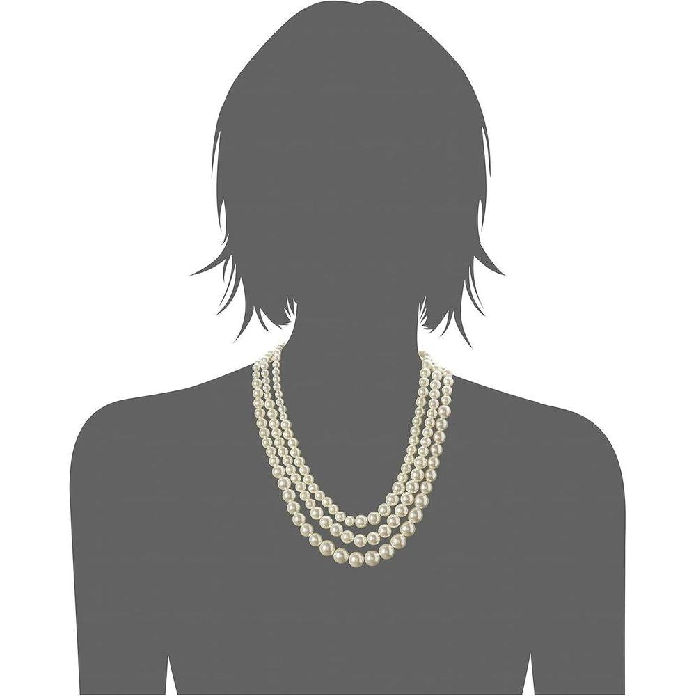 Anne Klein collar de perlas blancas con detalle dorado para mujer, elegante para cualquier ocasión especial