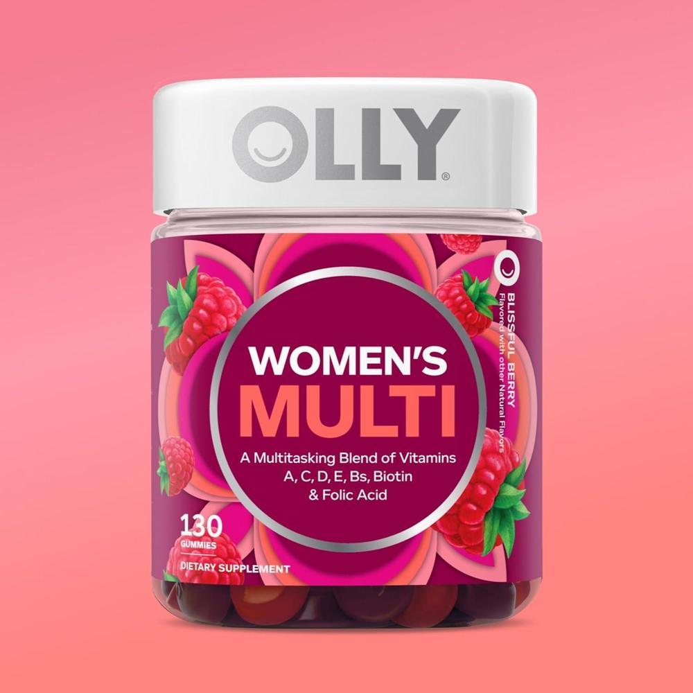 OLLY Multivitaminas para Mujeres, Gummy con Vitaminas A, D, C, E, Biotina, Ácido Fólico, Sabor Berries, 65 Días