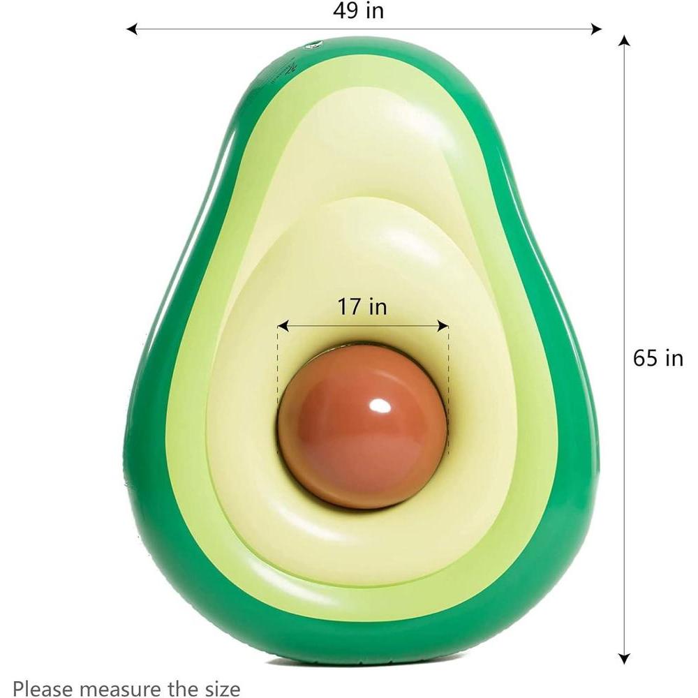 Jasonwell - Flotador inflable en forma de aguacate con pelota, para divertirse en piscinas, playas o fiestas