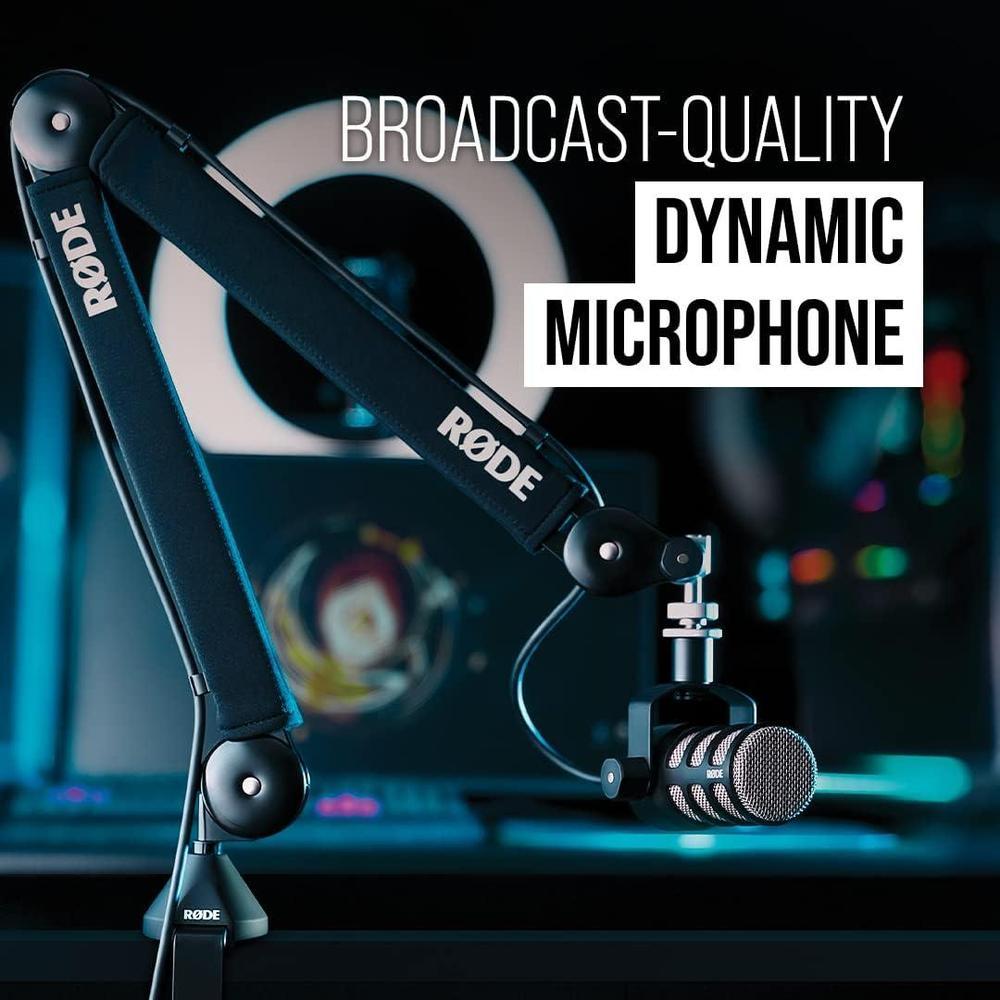 Rode PodMic - Micrófono dinámico cardioide de transmisión, optimizado para RODECaster Pro, color negro
