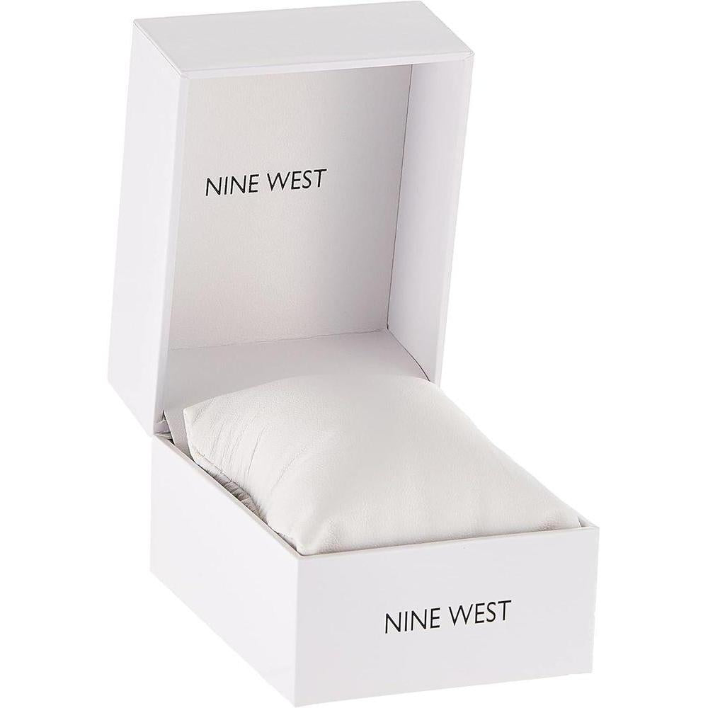 Nine West Reloj de Pulsera Analógico para Mujer, Diseño en Oro Rosa y Banda de Goma Lavanda