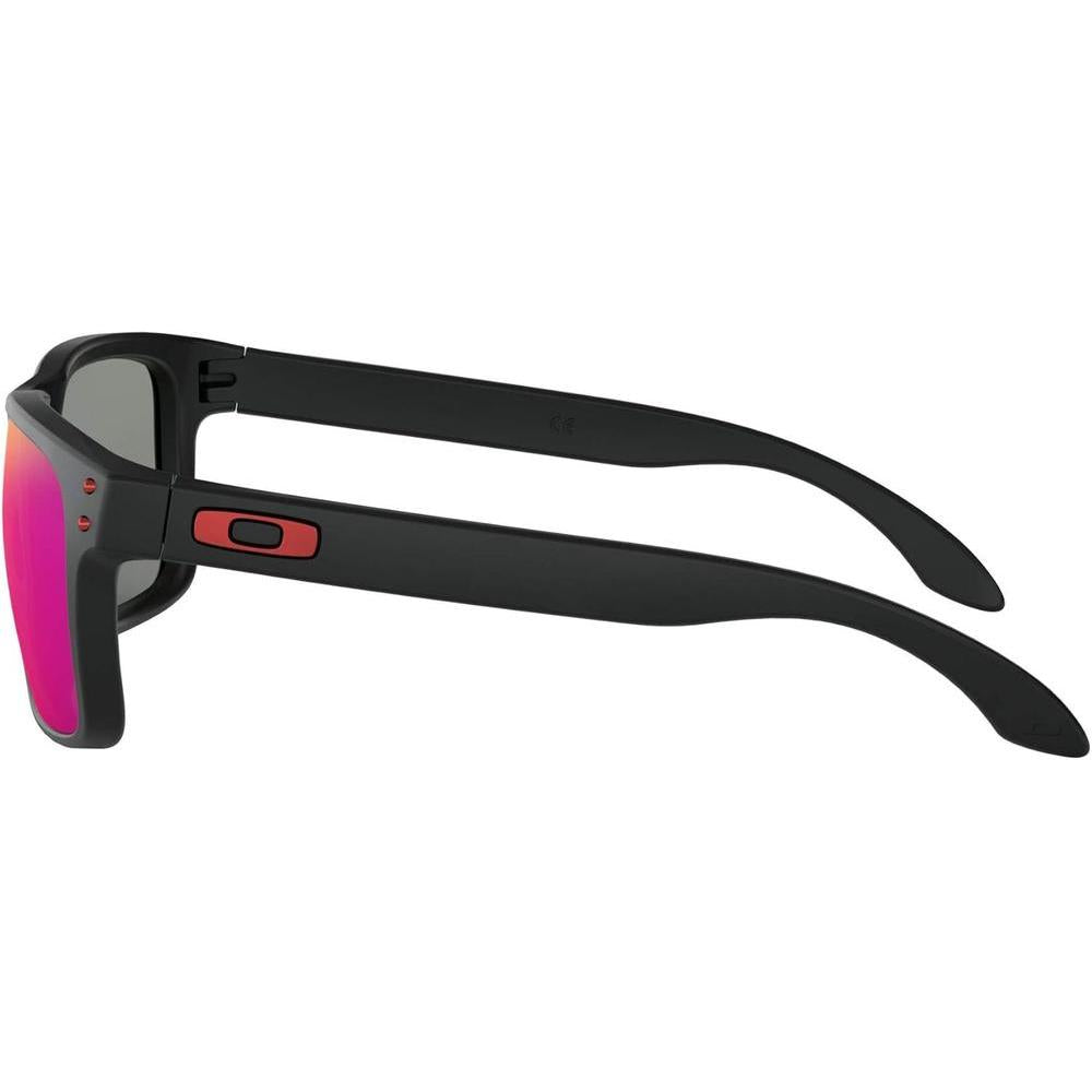 Oakley Holbrook Gafas de sol, montura negra mate, lente iridio rojo positivo con kit de limpieza de lentes y microbolsa