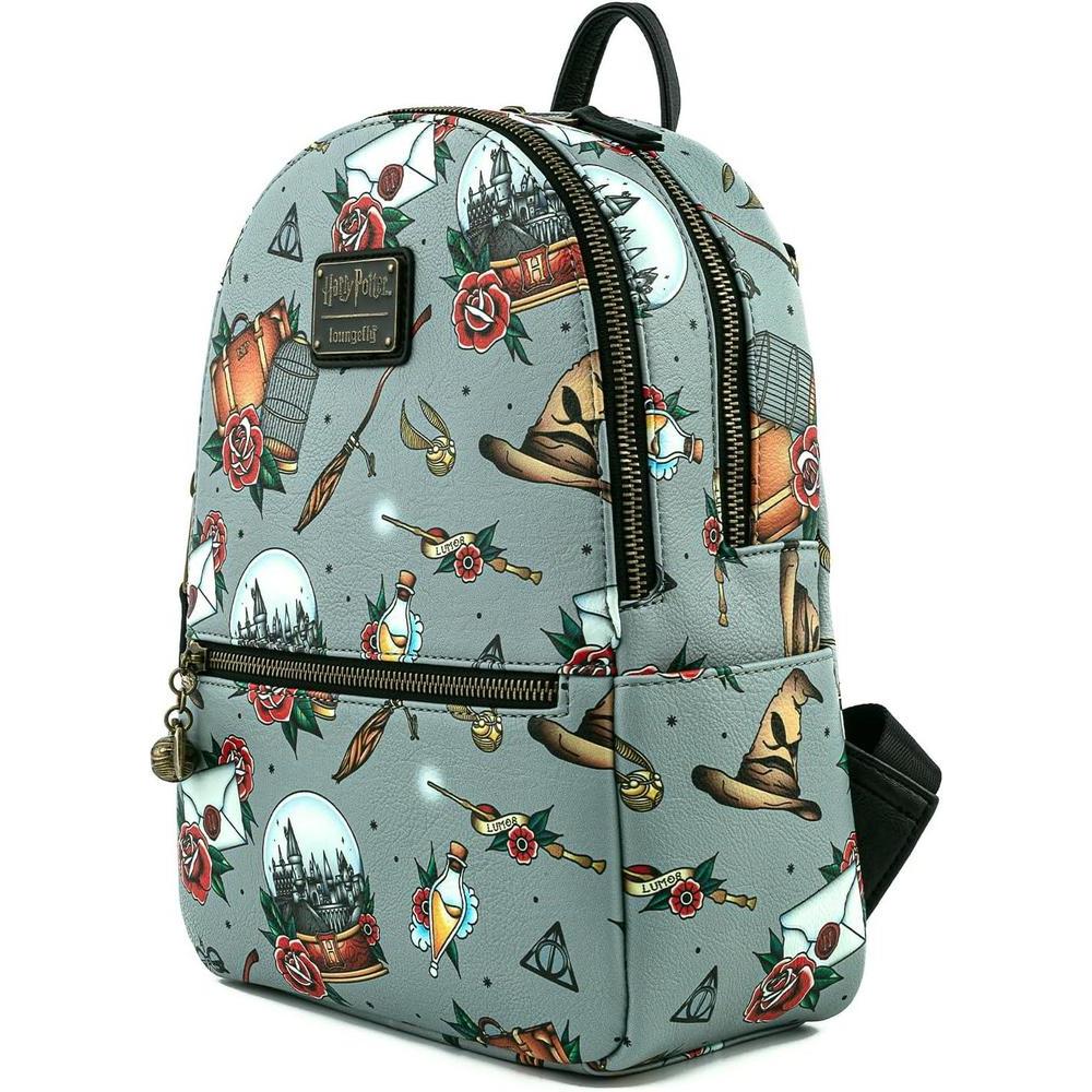 Loungefly Harry Potter Tattoo - Bolso de hombro con doble correa para mujer, diseño moderno y juvenil