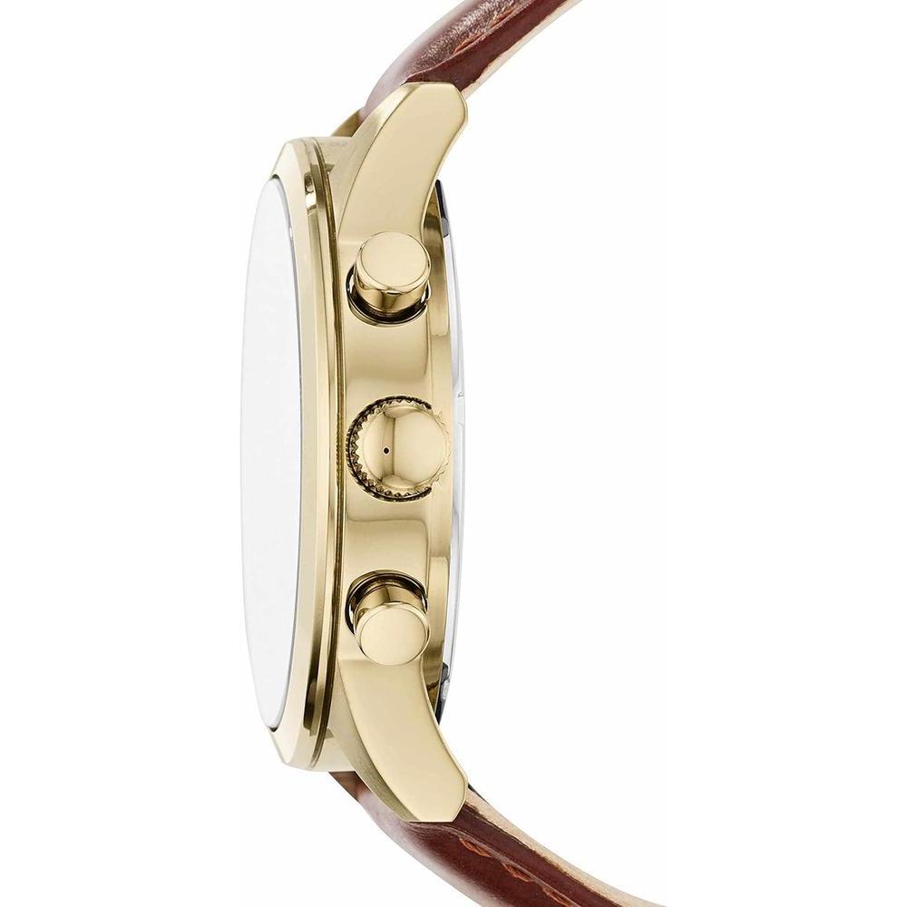 Flynn Cronógrafo con correa marrón y diseño moderno de Fossil, estilo elegante y resistente al agua