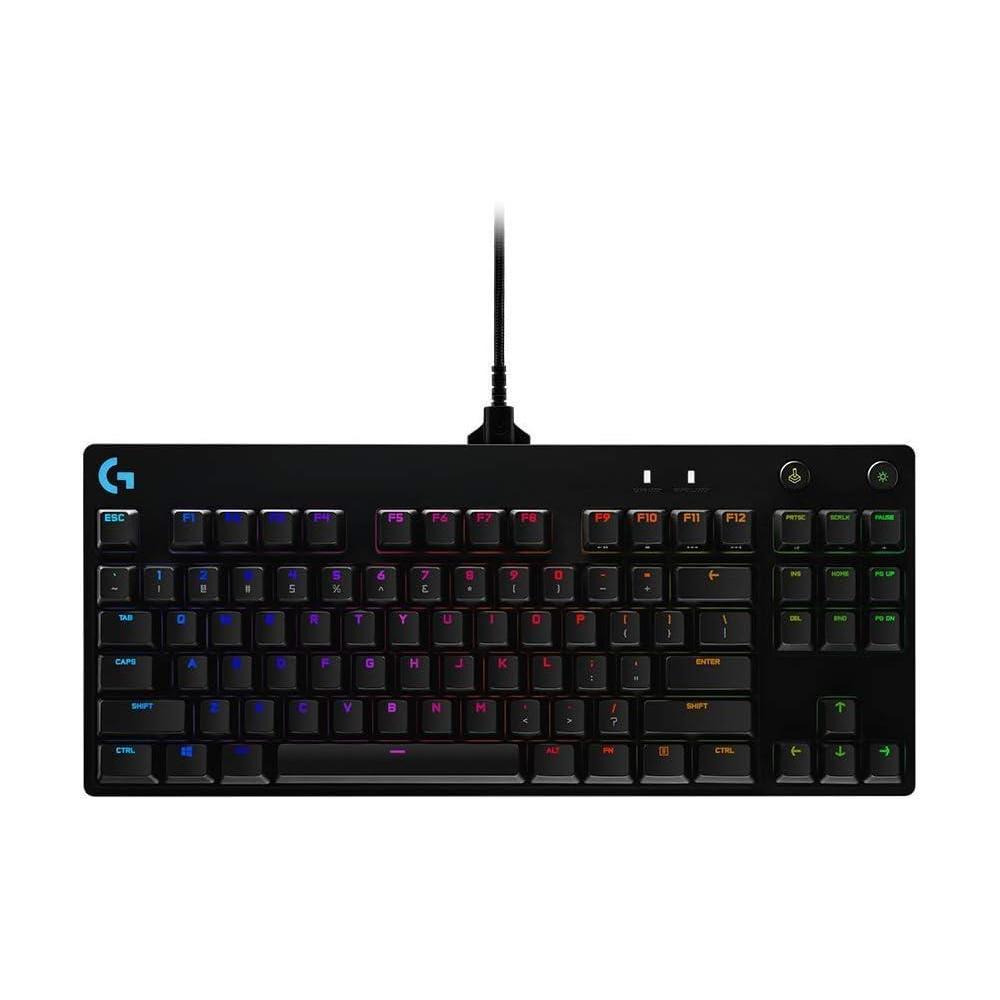 Logitech G PRO Mechanical Gaming Keyboard, Ultra Portable Tenkeyless Design, Detachable Micro USB Cable, 16.8 Million Color LIGHTSYNC RGB Backlit Keys