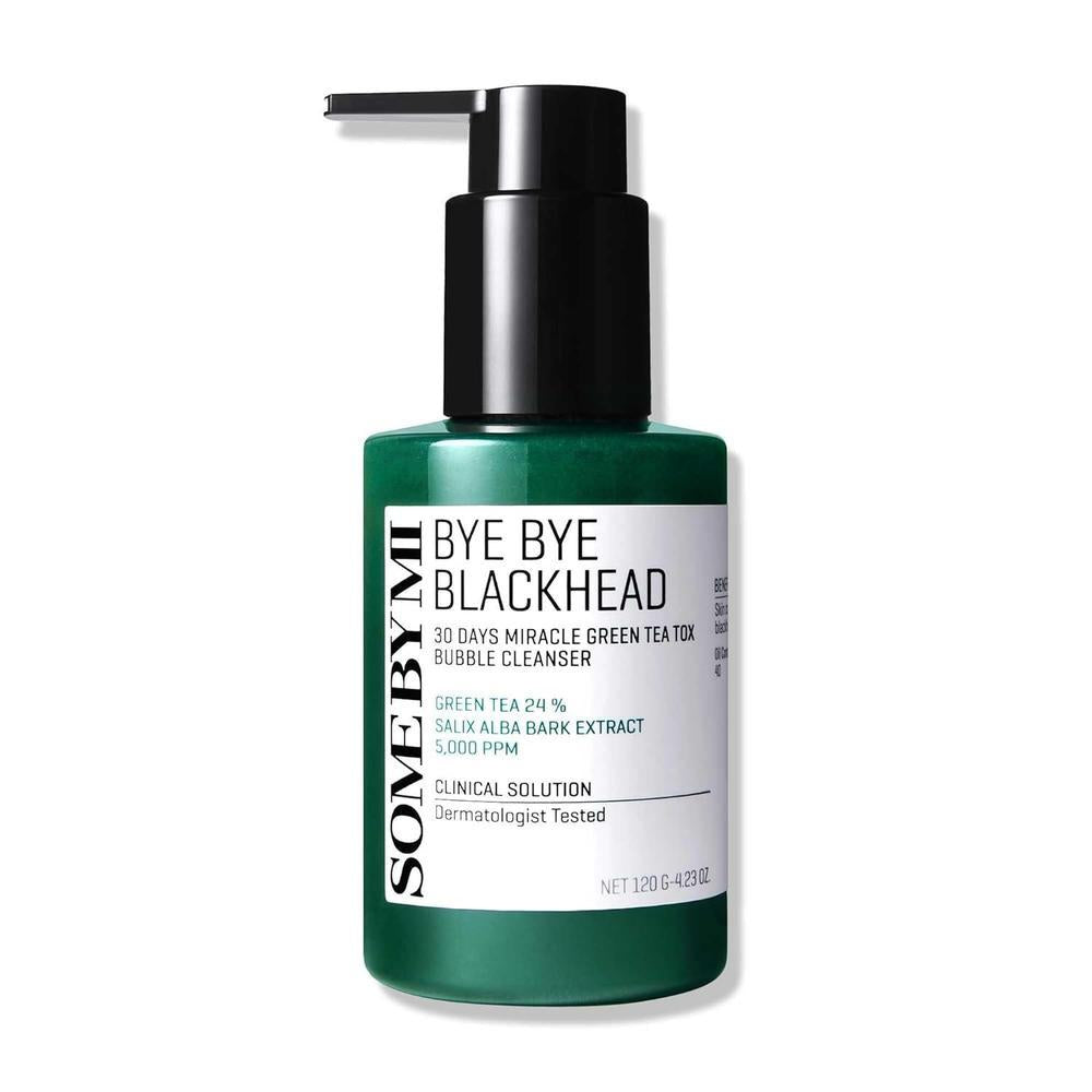 SOME BY MI Adiós Puntos Negros 30 Días Milagro Limpiador de Burbujas de Desintoxicación de Té Verde – 4.23oz, 120g – Lavado Facial Coreano y Máscara Facial de Burbujas – Minimizador de Poros