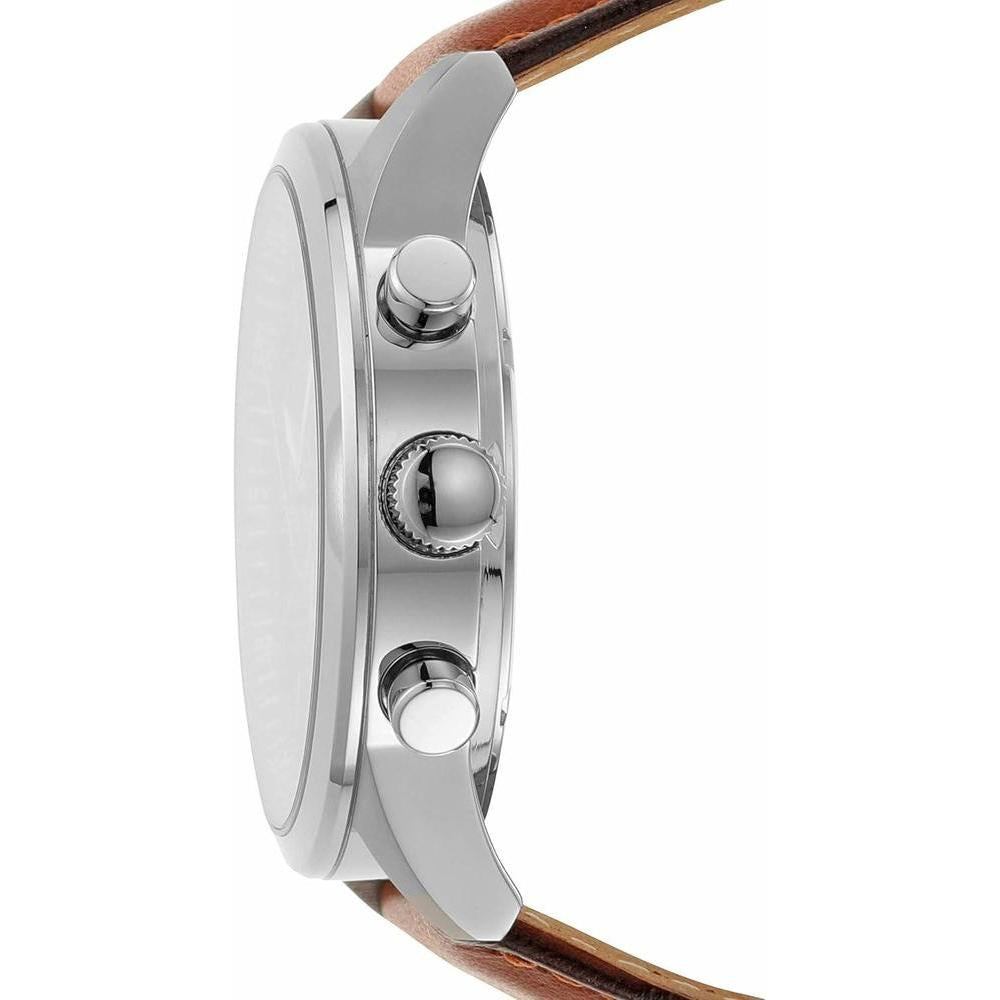 Flynn Cronógrafo: Reloj de Cuero Marrón de Fossil, Elegante y Resistente al Agua, Ideal para Hombres