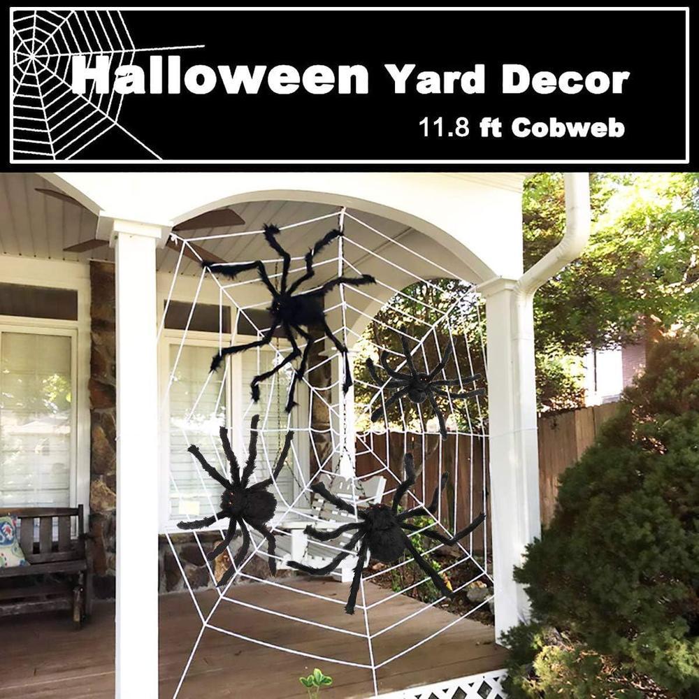 Juego de decoración de Halloween con arañas grandes, telarañas elásticas y más, ideal para un ambiente espeluznante
