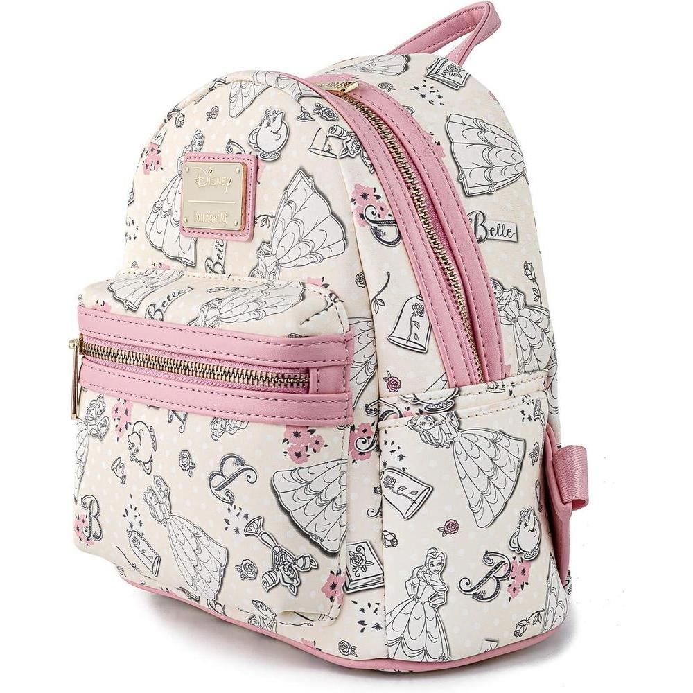 Loungefly Disney Beauty and the Beast Belle - Bolso de hombro con doble correa para mujer, diseño moderno