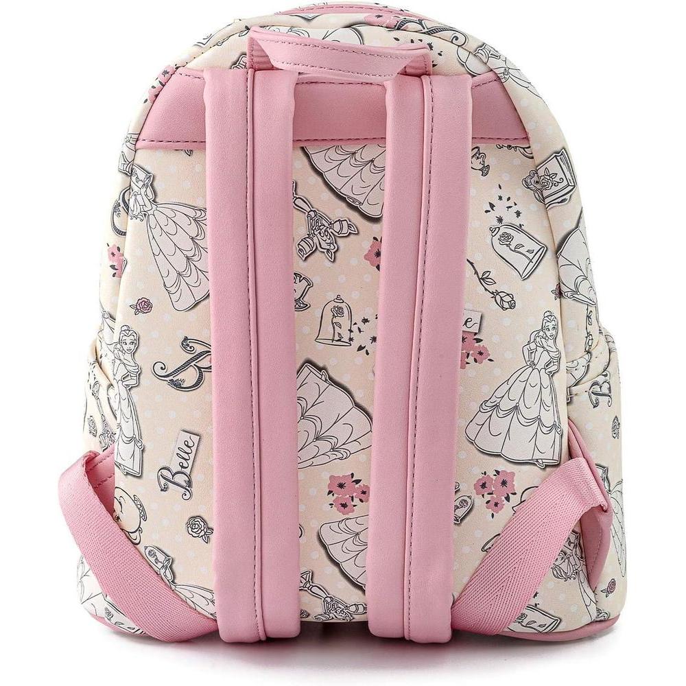 Loungefly Disney Beauty and the Beast Belle - Bolso de hombro con doble correa para mujer, diseño moderno