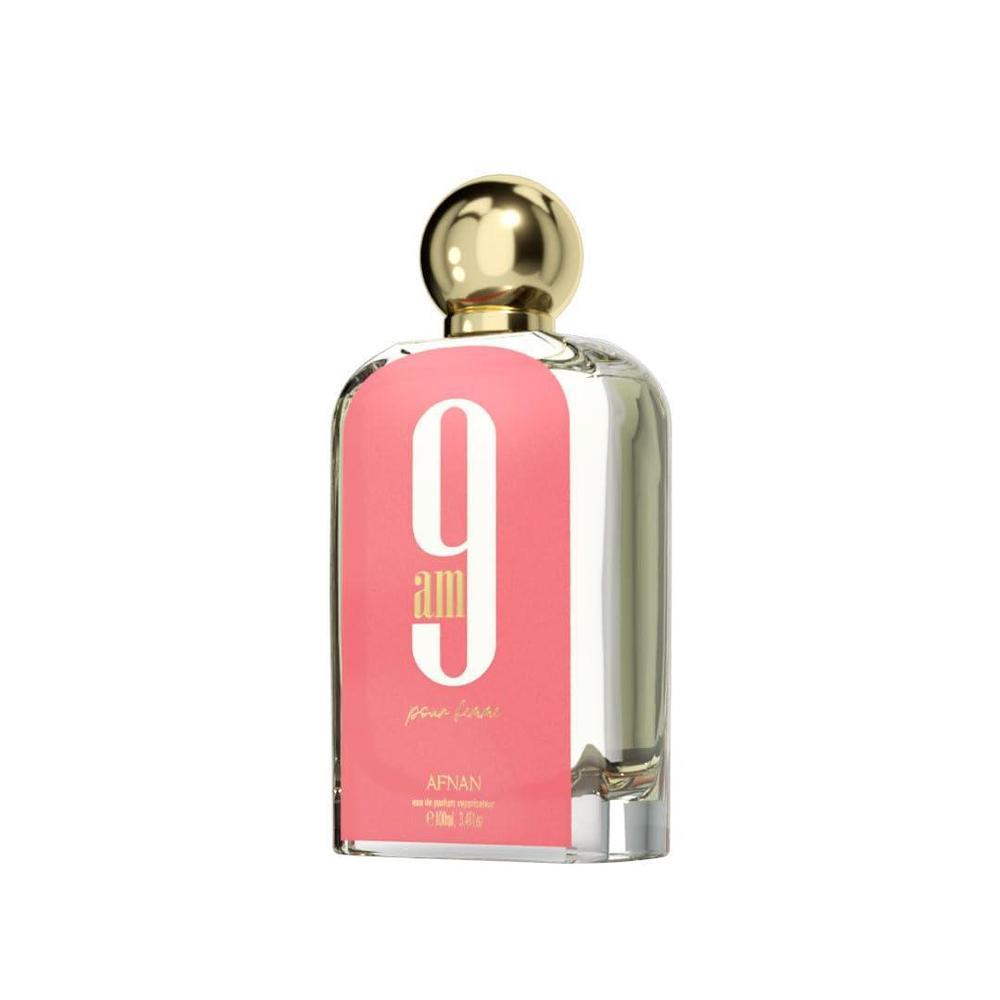 Afnan 9 AM Pour Femme Eau De Parfum, fragancia vibrante y afrutada para mujer con duración prolongada