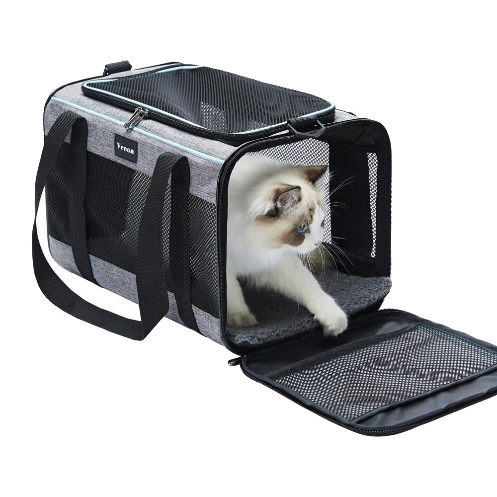 Vceoa Carriers - Transportador de mascotas de lado suave para gatos