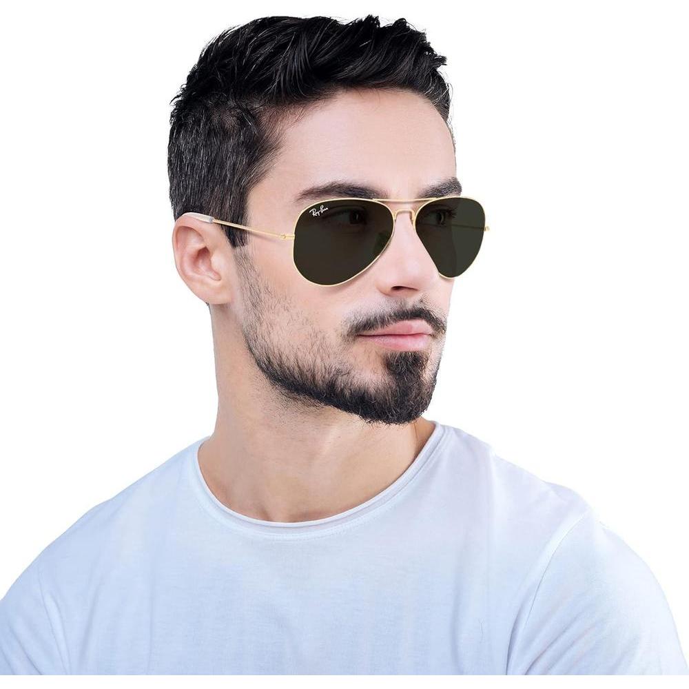 Lentes de sol clásicos aviador Ray-Ban RB3025 con protección ultravioleta, incluye estuche y paño de limpieza