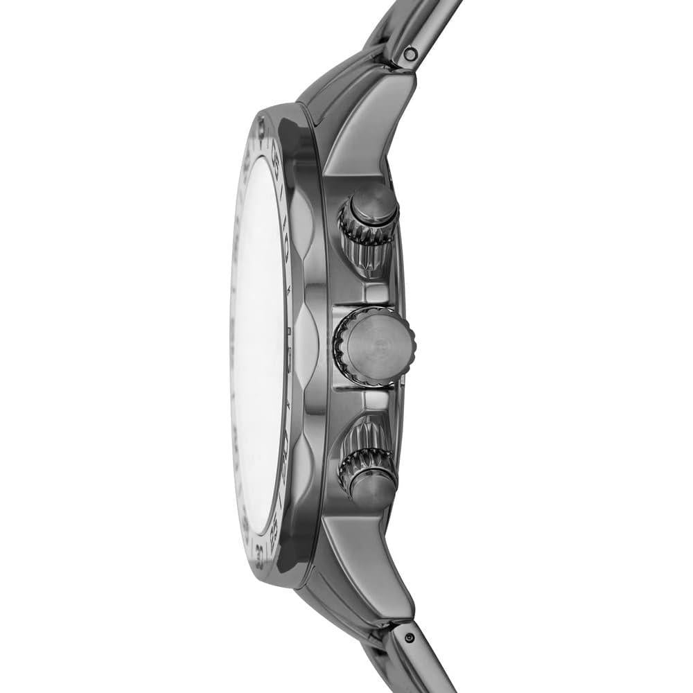 Bannon reloj multifunción moderno de acero inoxidable ahumado, diseño sofisticado para el hombre actual