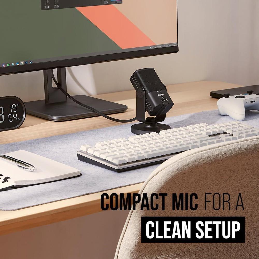 RØDE NT-USB Mini micrófono USB de condensador versátil calidad de estudio para podcasting, transmisión, juegos y más