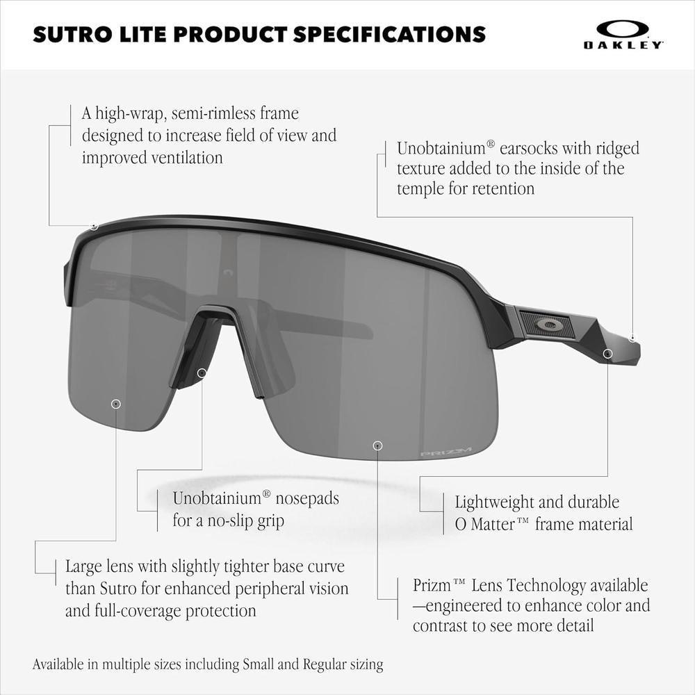 Gafas de Sol Oakley Sutro Lite para Hombre, Diseño Rectangular, Protección UV y Lentes Prizm