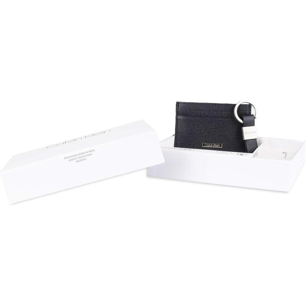 Set de Cartera y Tarjetero Minimalista para Hombre Calvin Klein con Bloqueo RFID, Cuero 100%