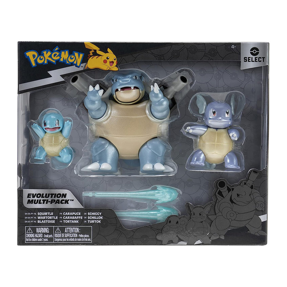 Figura de Colección Pokemon Select Evolution Squirtle 3 Pack