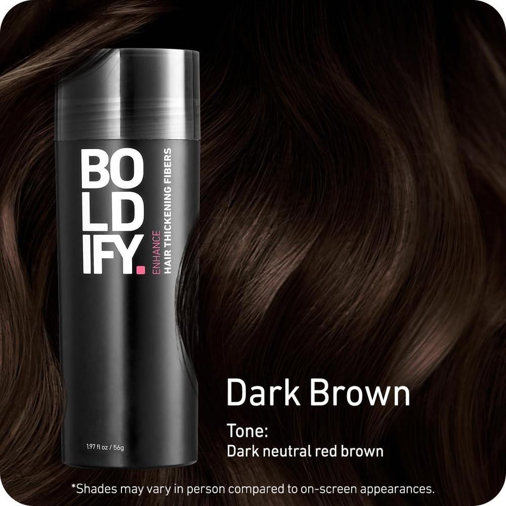 Fibras capilares Boldify marrón oscuro para cabello fino, oculta pérdida de cabello y engruesa en segundos, para mujeres y hombres