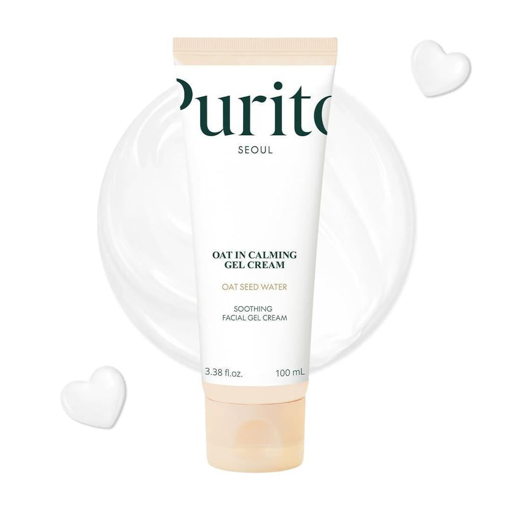 PURITO Gel Crema en Calmante de Avena | Solución calmante para piel sensible | Ligera, no comedogénica, sin fragancia, vegana y libre de crueldad | Cuidado de la piel coreano, 100mL 3.38 fl.oz