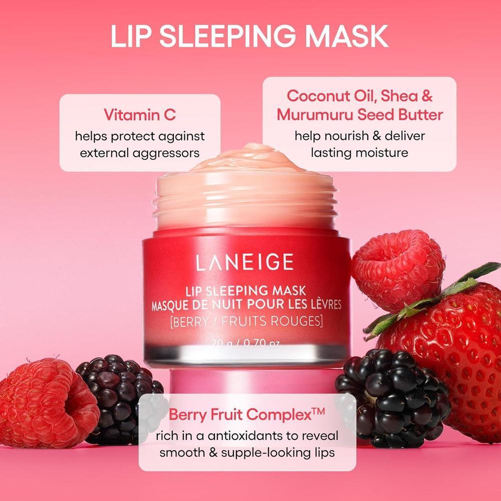 LANEIGE Máscara para dormir labial con vitamina C, manteca de Murumuru y karité. Hidrata y nutre labios secos
