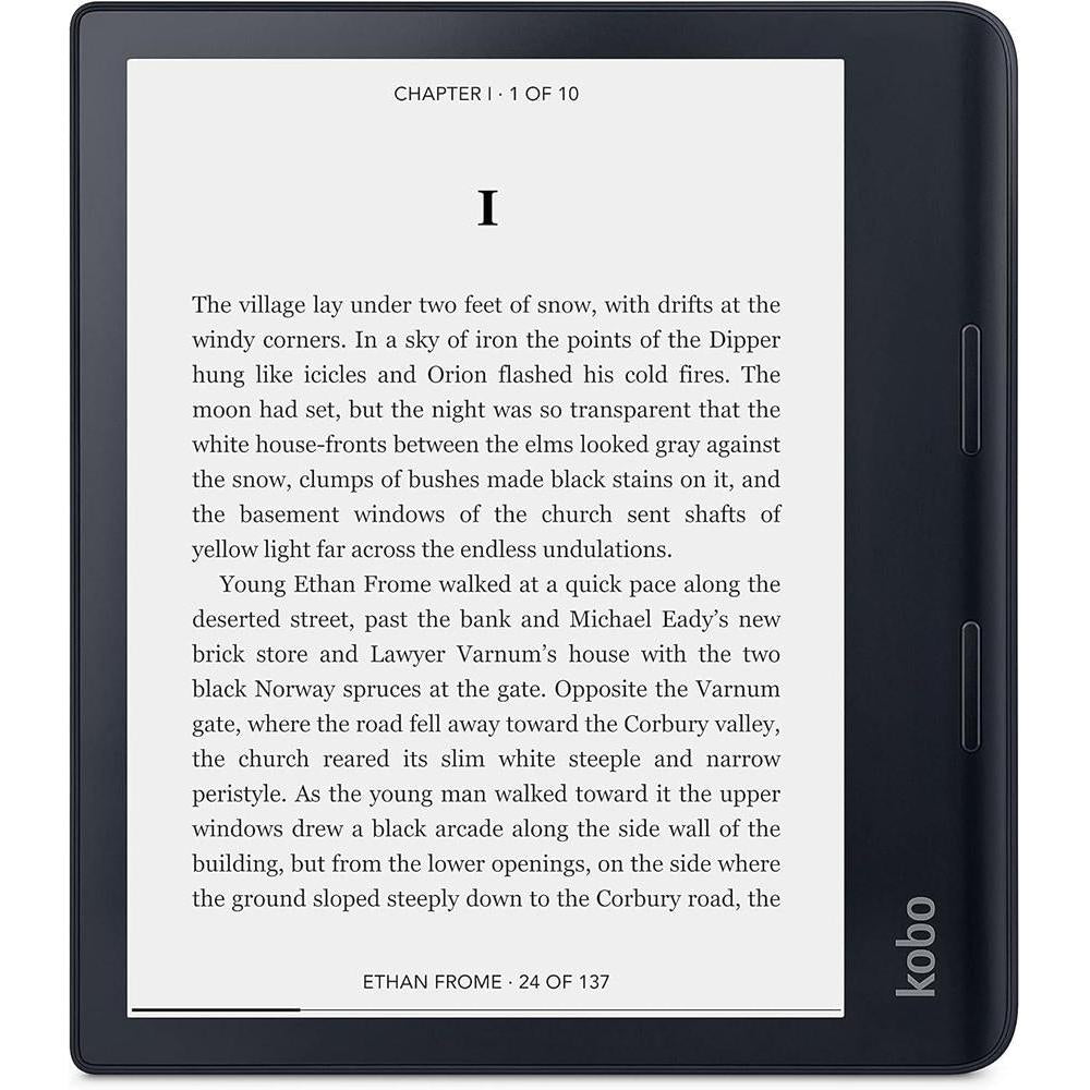 Kobo Sage | eReader | 8” HD Glare Free Touchscreen | Waterproof | Adjustable Brightness and Color Temperature | Blue Light Reduction | Bluetooth | WiFi | 32GB of Storage | Carta E Ink Technology