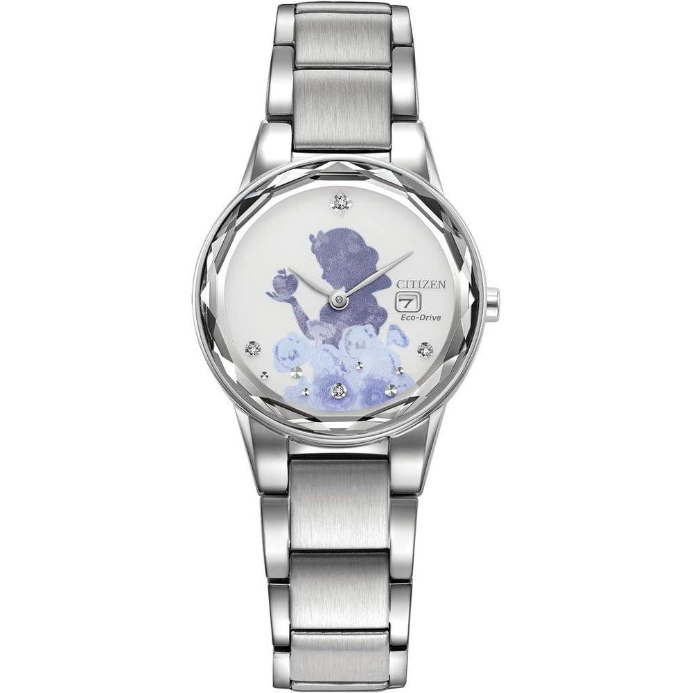 Citizen Ladies' Eco-Drive Disney Princess Snow White Apple Stainless Steel Watch, Crystal Accents, Date, 30mm (Model: GA1070-53W)
