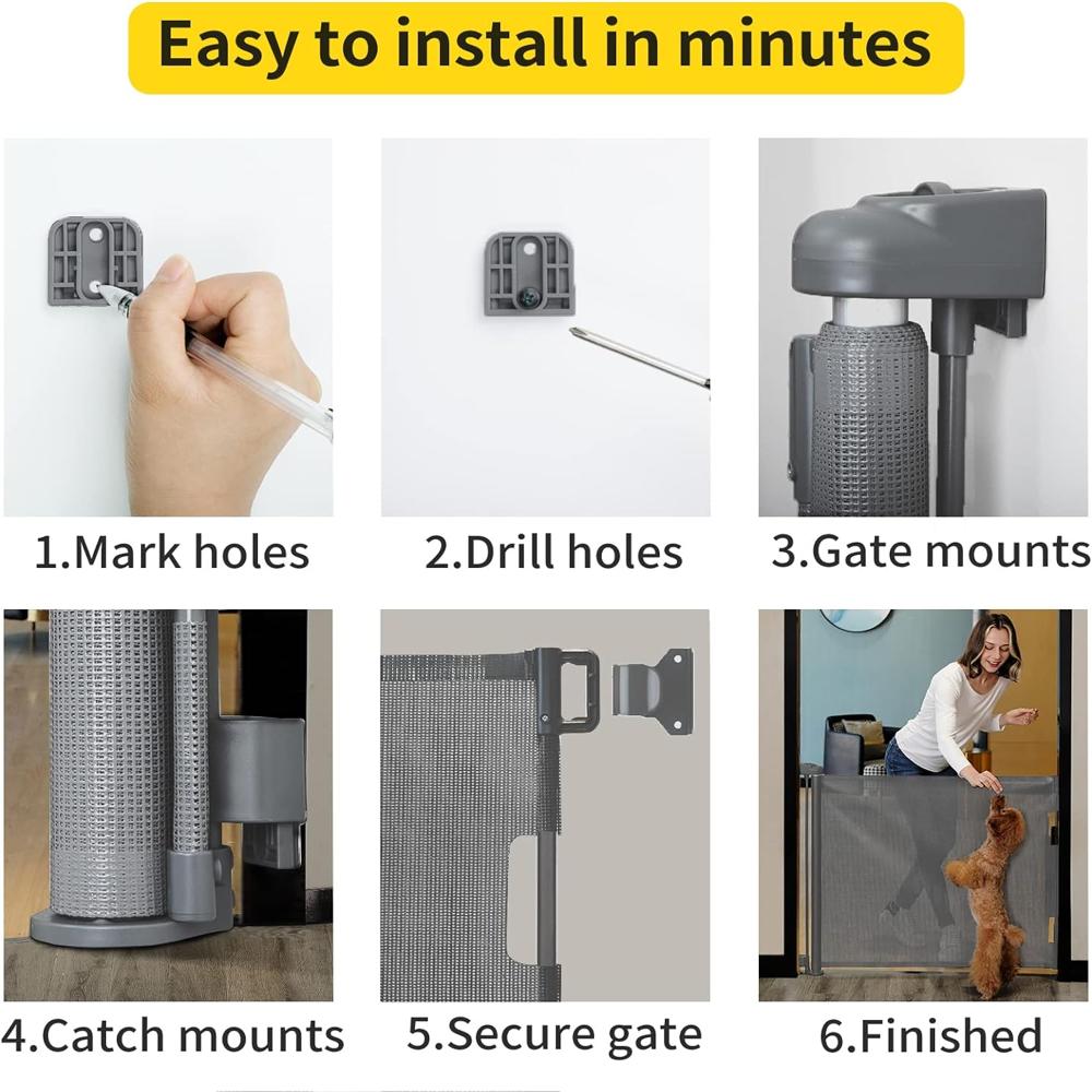 Puerta retráctil de seguridad para bebés o mascotas